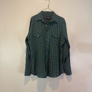 Vintage Wrangler Green Plaid Men's Shirt